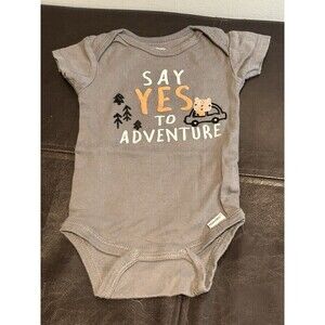 ✔️Baby Infant 0-3 Months Onesie Gerber Say Yes To Adventure Outdoors